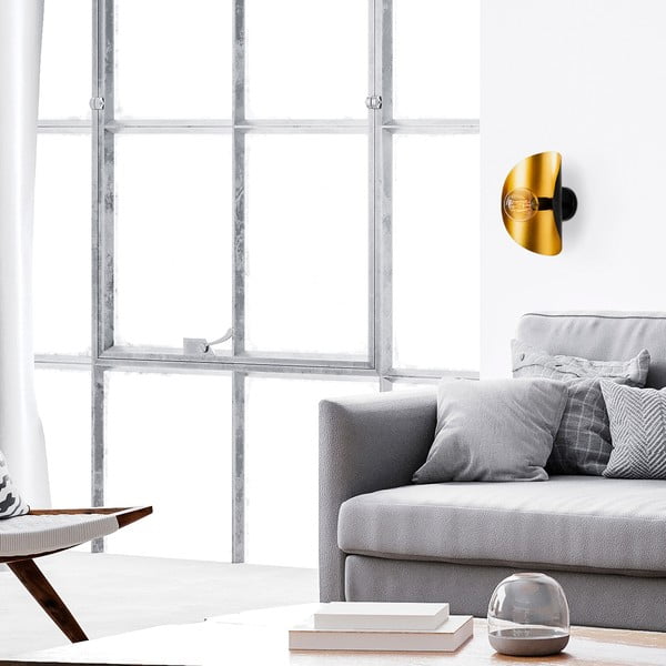 Crna/u zlatnoj boji zidna lampa Sivani – Opviq lights-image-4