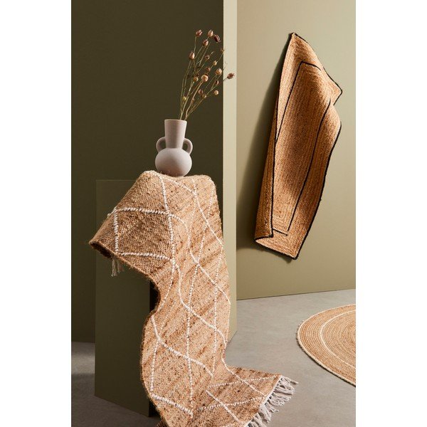 Bijeli/u prirodnoj boji ručno rađen juten tepih 70x140 cm Shaila – Bizzotto-image-1