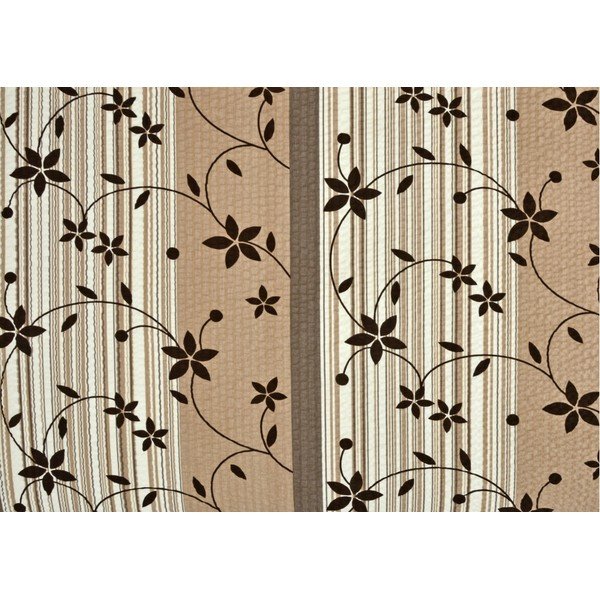Smeđe-bež produžena krep posteljina za krevet za jednu osobu 140x220 cm Flowers -image-1