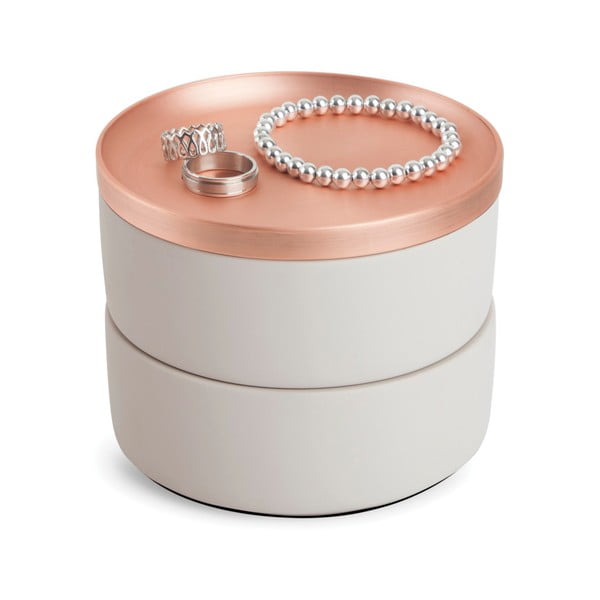 Kutija za nakit s poklopcem u zlatno-ružičastoj boji Umbra Tesora