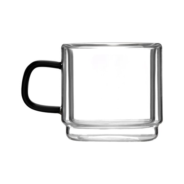 Staklene šalice u setu 2 kom za espresso 80 ml Carbon – Vialli Design-image-3