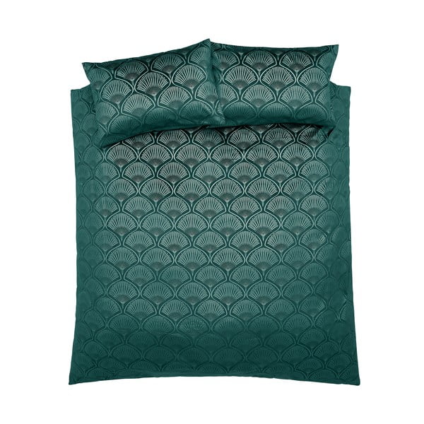 Zelena posteljina za bračni krevet 200x200 cm Art Deco Pearl – Catherine Lansfield-image-2