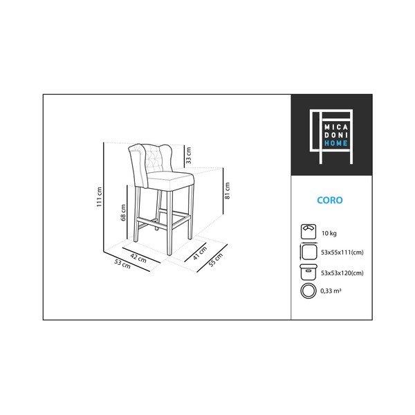 Plava barska stolica Micadoni Home Coro-image-1