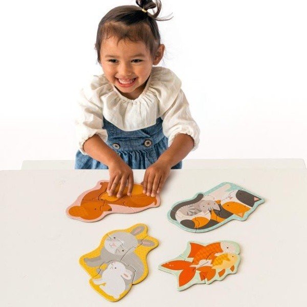 Set od 4 slagalice od recikliranog papira i biljne tinte Petit collage Pets-image-1