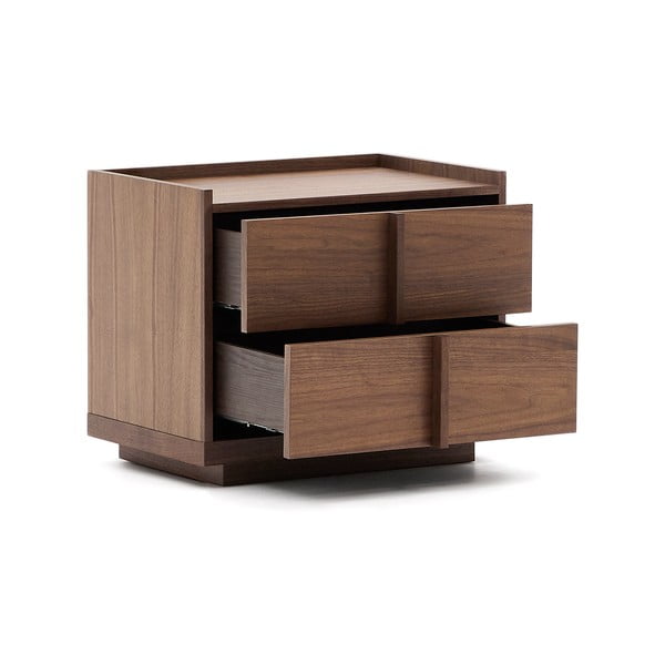 Tamno smeđi noćni ormarić u dekoru oraha Onix – Kave Home-image-2