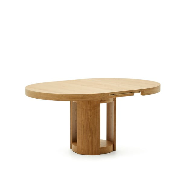 Okrugao proširiv blagovaonski stol s dodatnom pločom u dekoru hrasta ø 120 cm Artis – Kave Home-image-4