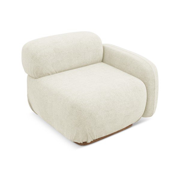 Krem modularna sjedeća garnitura od bouclé tkanine (s desnim kutom) Ailani – Makamii-image-1