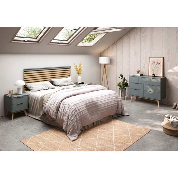 Uzglavlje u dekoru bora u prirodnoj boji/prljavo zeleno 146x100 cm Pisco – Marckeric-image-1