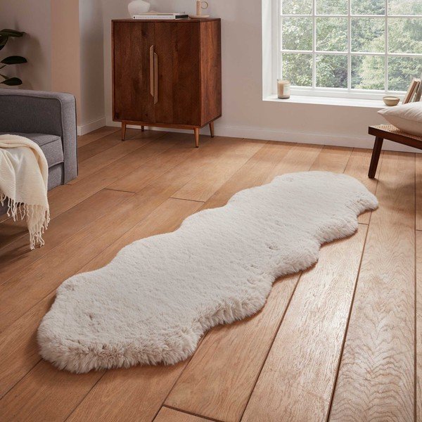 Krem sintetička staza 60x180 cm Super Teddy – Think Rugs-image-1