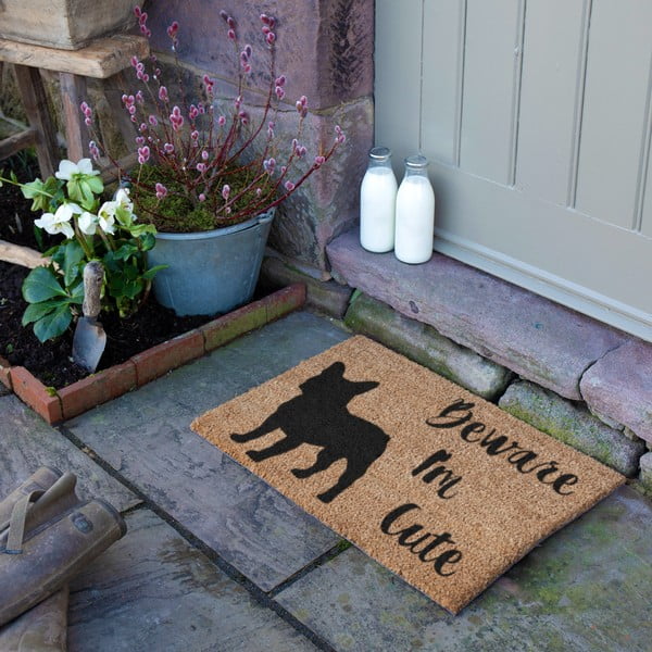 Otirač od kokosovih vlakana 40x60 cm Beware I'm Cute French Bulldog – Artsy Doormats-image-3