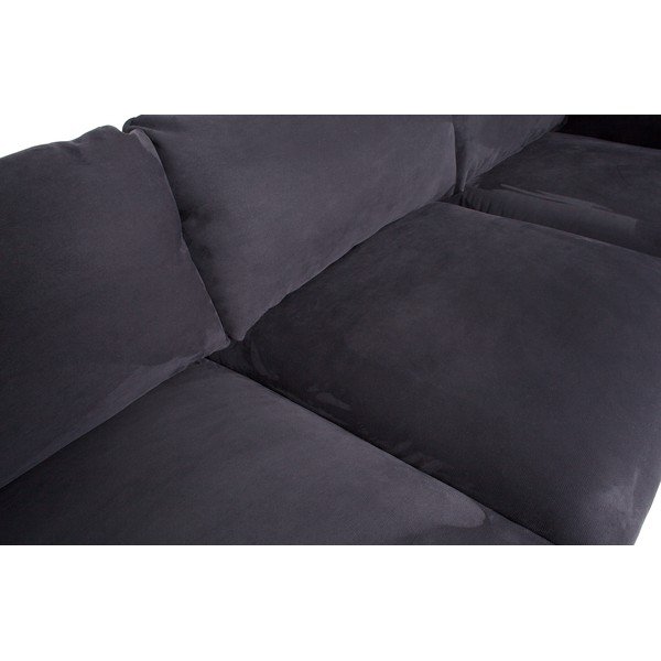 Crna sofa WOOOD Rocky, lijevi kut-image-1