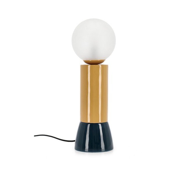 Metalna stolna lampa sa staklenim sjenilom (visina 47 cm) Malton – Bizzotto