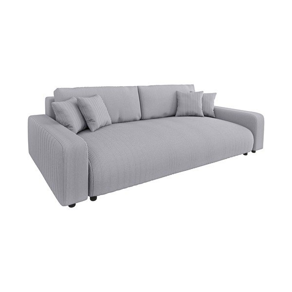 Svijetlo siva sklopiva/s prostorom za odlaganje sofa od samta 234 cm Sara – Ropez