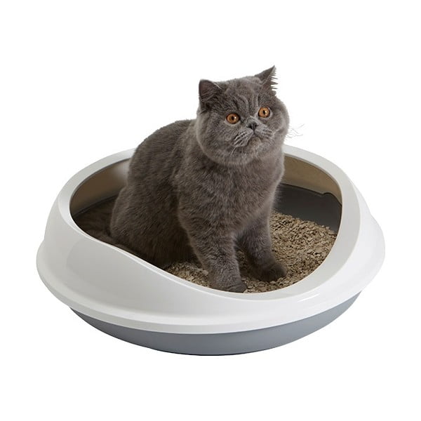 Bijelo-sivi mačji WC 49x55 cm Savic Figaro – Plaček Pet Products-image-1