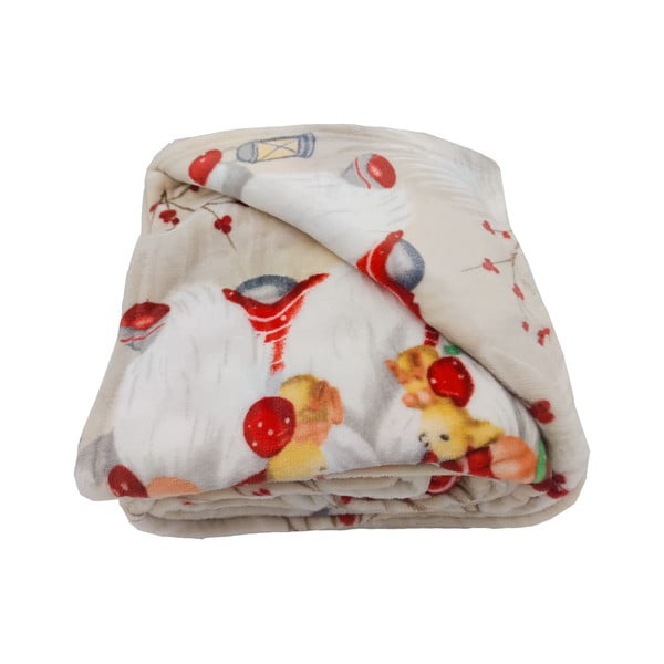 Krem deka s božićnim motivom od mikropliša 150x200 cm Goblin – My House-image-2