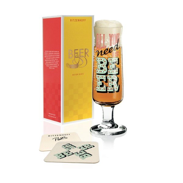 Set pivskih čaša od kristalnog stakla i 5 podmetača Ritzenhoff Potts, 390 ml-image-1