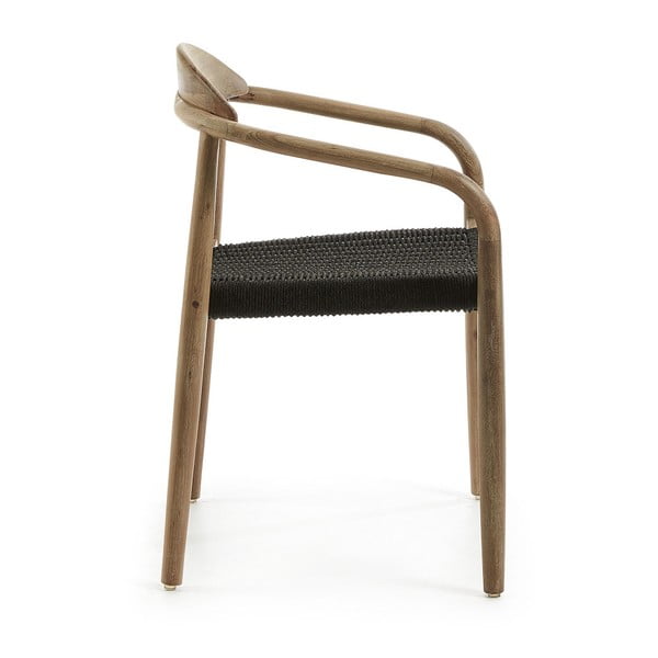 Drvena stolica s crnim sjedištem Kave Home Glynis-image-3