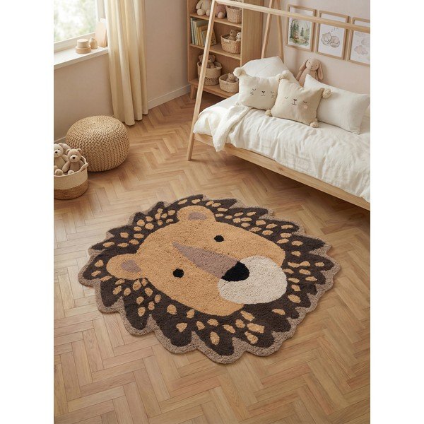 Narančasti/smeđi periv/ručno rađen pamučan dječji tepih 120x125 cm Snuggle Roary – Hanse Home-image-1