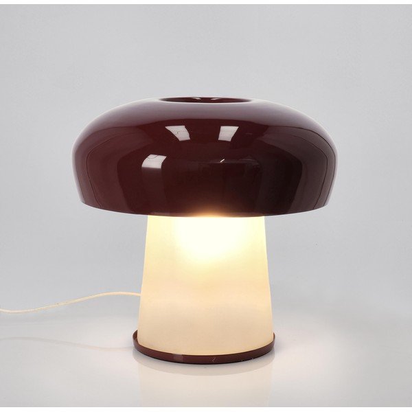 Bordo metalna stolna lampa sa staklenim sjenilom (visina 35 cm) Clevely – Bizzotto-image-1