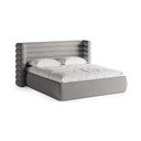 Sivi tapecirani bračni krevet s prostorom za odlaganje s podnicom 160x200 cm Mount – Micadoni 