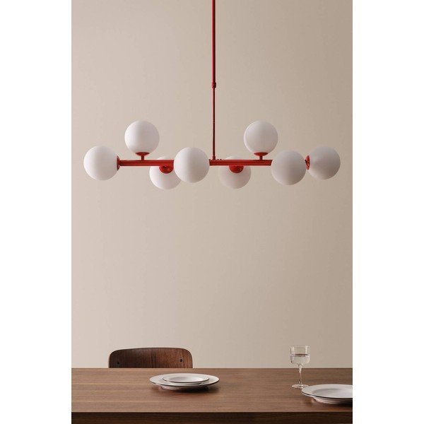 Crvena/bijela stropna svjetiljka od opalnog stakla 30x104 cm Ekman – Jotex-image-2