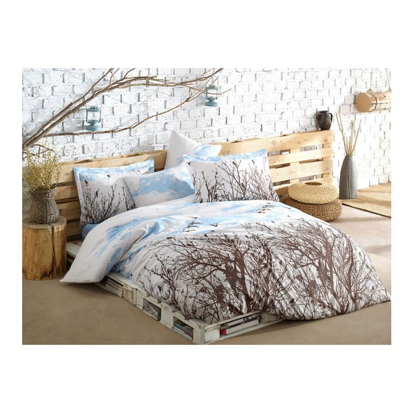 Posteljina za bračni krevet sa plahtama Peace, 200x220 cm