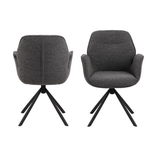 Tamno siva podstavljena blagovaonska stolica Aura – Actona-image-4