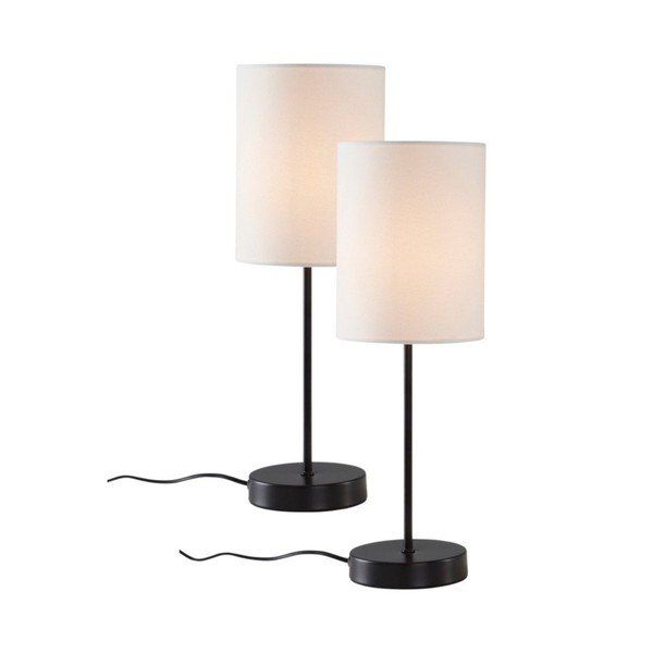 Bijela/crna tekstilna stolna lampa (visina 45 cm) Seth – Jotex