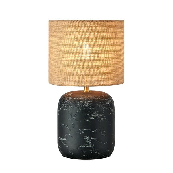 Crna/u prirodnoj boji stolna lampa sa sjenilom od jute (visina 32,5 cm) Montagna – Markslöjd
