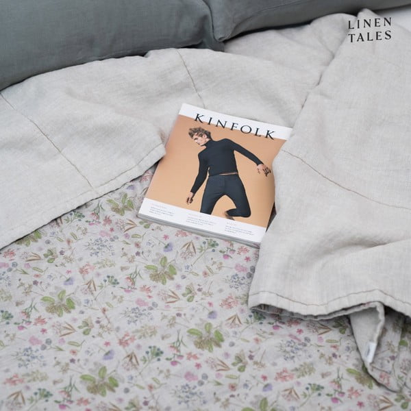 Laneni prošiveni prekrivač u prirodnoj boji 220x230 cm Botany 2 & Melange – Linen Tales-image-3