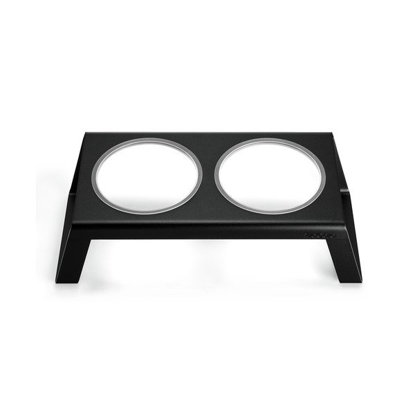 Metalni set posuda s postoljem za pse Desco Black M – MiaCara-image-3