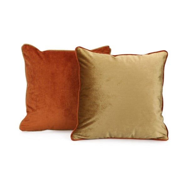 Set od 2 narančasto-smeđe baršunaste jastučnice Joynodes Paul, 43 x 43 cm