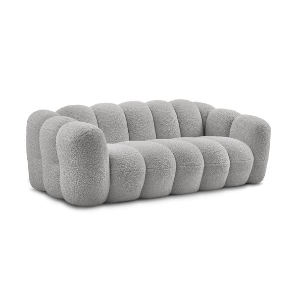 Svijetlo siva sofa od bouclé tkanine 232 cm Hippolyte – Bobochic Paris-image-3