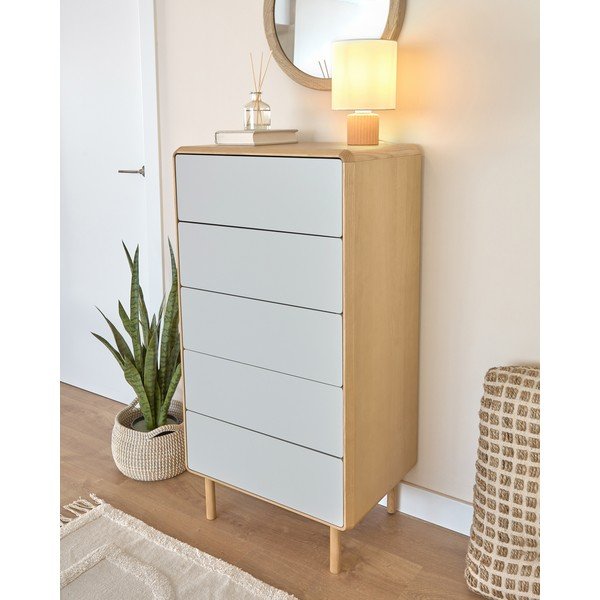 Siva/u prirodnoj boji komoda u dekoru jasena 60x117x42 cm Anielle – Kave Home-image-3