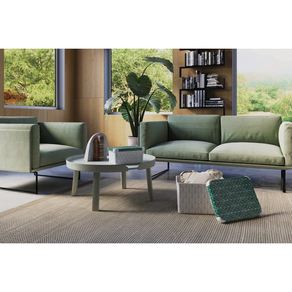 Bijela/zelena plastična kutija za pohranu s poklopcem 39,5x29,5x25 cm L – Curver-image-1