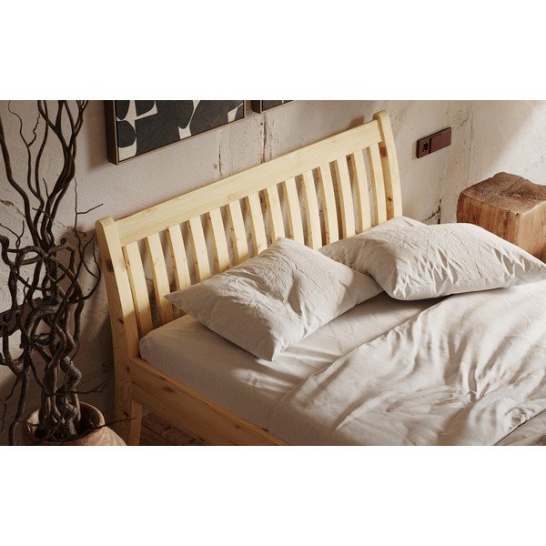 Krevet od masivnog bora 90x200 cm u prirodnoj boji Tonja – Olivia Living-image-2