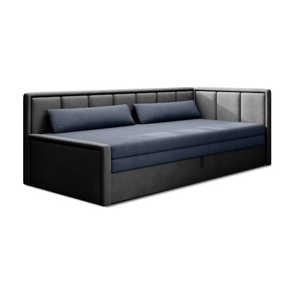 Plava/siva sklopiva/s prostorom za odlaganje sofa od šenila 214 cm Fulgeo – ELTAP