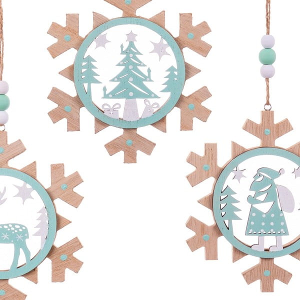 Viseći božićni ukrasi u setu od 3 kom Snowflake - Casa Selección-image-1