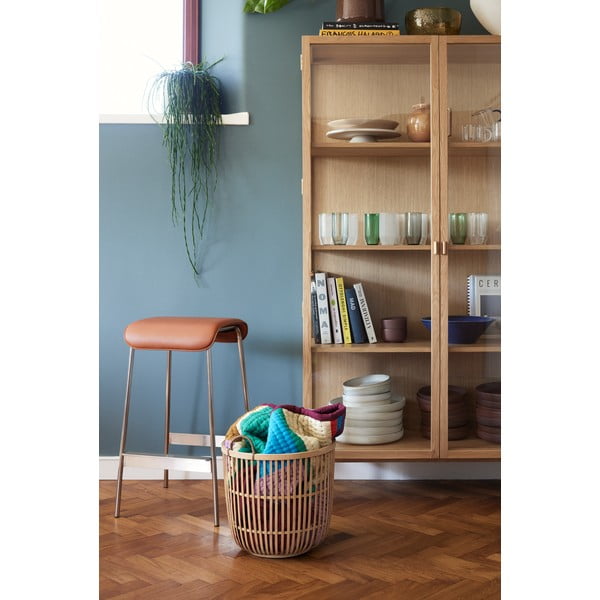 Konjak smeđe/u srebrnoj boji podstavljene barske stolice u setu 2 kom (visine sjedala 75 cm) Avenue – Hübsch-image-4