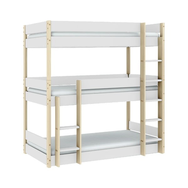 Bijeli/u prirodnoj boji dječji krevet na kat 90x190 cm Valka – Marckeric