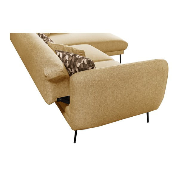 Žuta rasklopiva kutna garnitura Pandia Home Madrid, desni kut-image-3