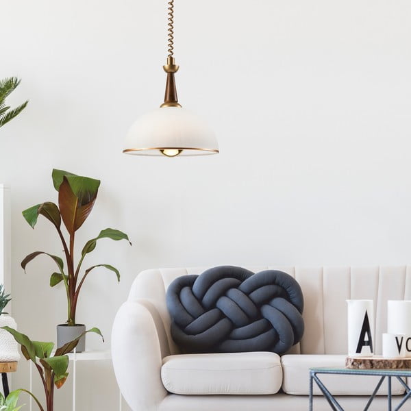 Viseća svjetiljka u zlatnoj boji/tamno smeđa sa staklenim sjenilom ø 30 cm Ciara – LAMKUR-image-1