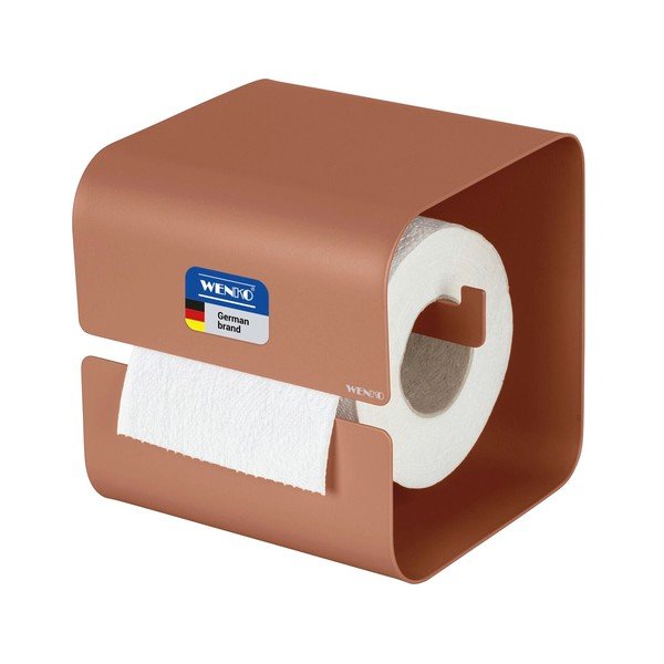 Smeđi željezan držač toaletnog papira s Turbo-loc s postavljanjem bez bušenja Lizan – Wenko-image-3
