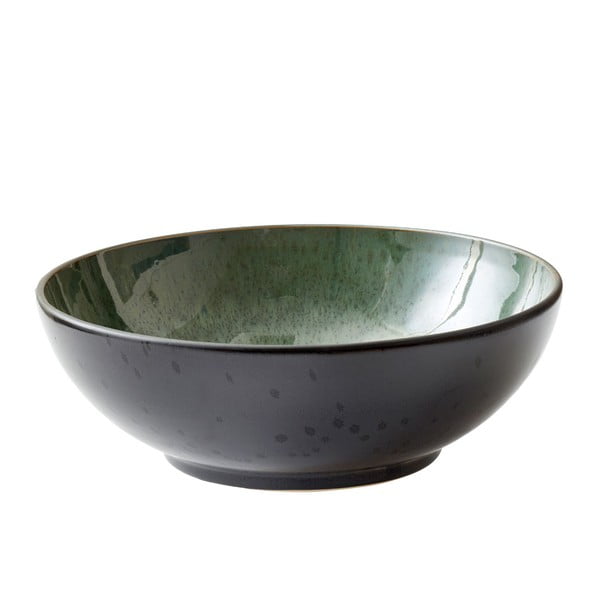 Crno-zelena zemljana zdjela za salatu Bitz Mensa, ø 30 cm