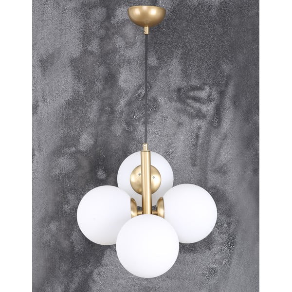 Bijela/u zlatnoj boji viseća svjetiljka sa staklenim sjenilom ø 15 cm Forte – Squid Lighting-image-4