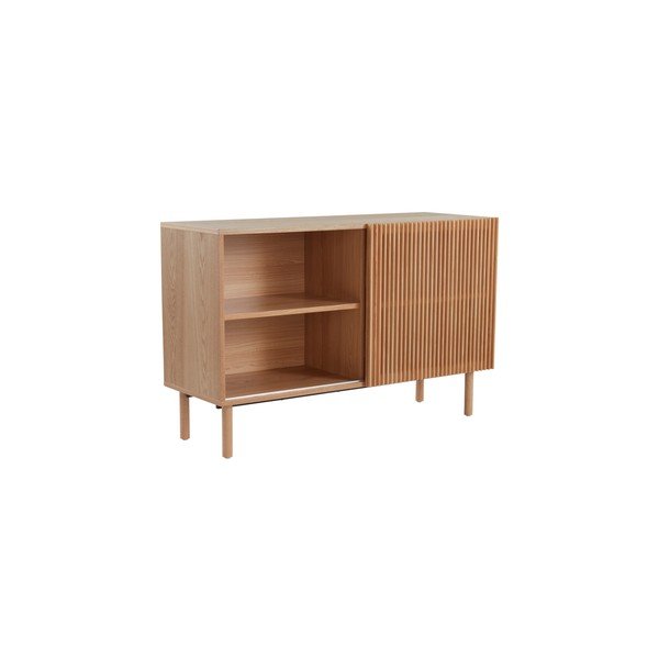 Ormarić u dekoru jasena s kliznim vratima u prirodnoj boji 124x80x45 cm Sion – Jotex-image-4