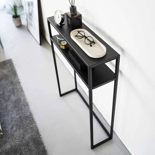 Crni metalni pomoćni stol 18x60 cm Tower – YAMAZAKI-image-1