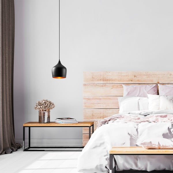 Crna viseća svjetiljka s metalnim sjenilom ø 22 cm Dodo – Opviq lights-image-1