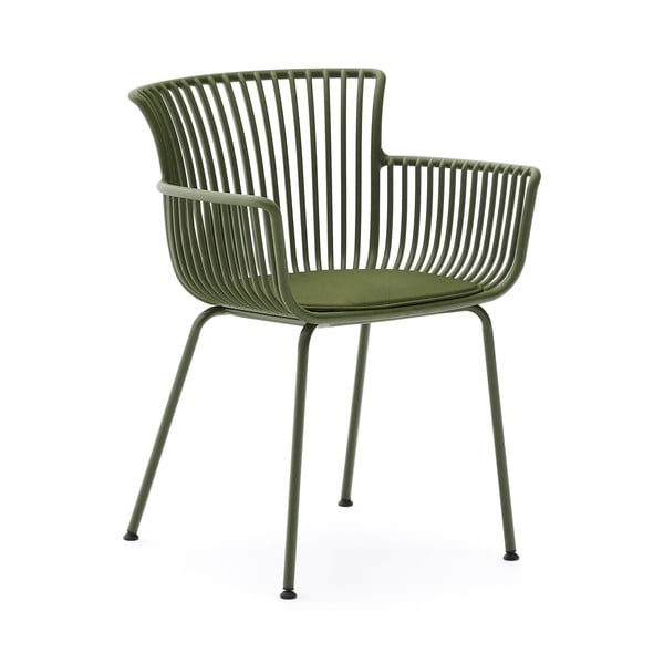 Tamno zelena metalna vrtna stolica Surpika – Kave Home