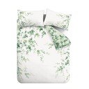 Bijela/zelena pamučna posteljina za bračni krevet/za produženi krevet 230x220 cm Scenic Leaves – RHS